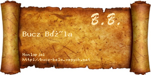 Bucz Béla névjegykártya